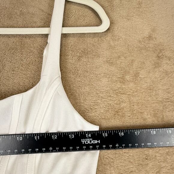 Shein Mod Dress Womens L White Ivory A Line Maxi Corset Bustier Cottage Romantic - Picture 11 of 16